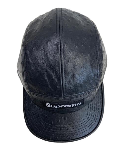 SUPREME（シュプリーム）SUPREME (シュプリーム) Ostrich Embossed Leather GORETEX Camp Cap ブラックの古着・服飾アイテム