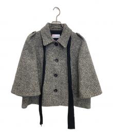 RED VALENTINO（レッドヴァレンティノ）の古着「ヘリンボーンボウタイジャケット」｜ブラック