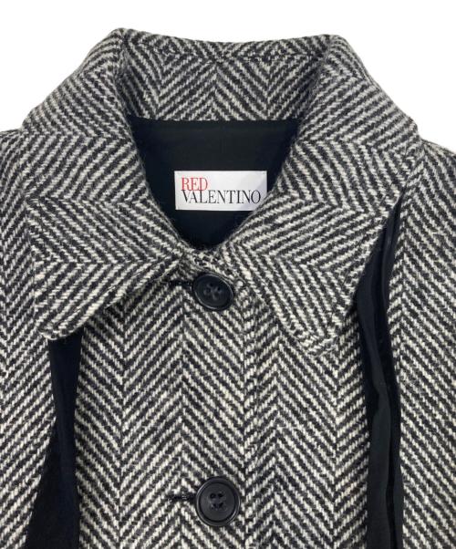 RED VALENTINO（レッドヴァレンティノ）RED VALENTINO (レッドヴァレンティノ) ヘリンボーンボウタイジャケット ブラック サイズ:42の古着・服飾アイテム