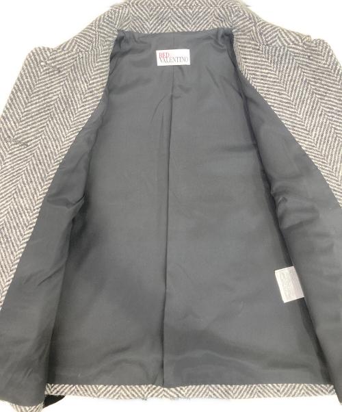 RED VALENTINO（レッドヴァレンティノ）RED VALENTINO (レッドヴァレンティノ) ヘリンボーンボウタイジャケット ブラック サイズ:42の古着・服飾アイテム