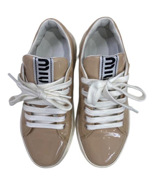 MIU MIU（ミュウミュウ）MIU MIU (ミュウミュウ) パテント厚底スニーカー ピンク サイズ:34 1/2の古着・服飾アイテム