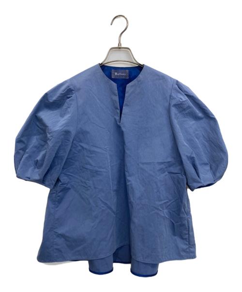 BALLSEY（ボールジィ）BALLSEY (ボールジィ) ハイカウントギャバジン パフスリーブブラウス ブルー サイズ:36の古着・服飾アイテム