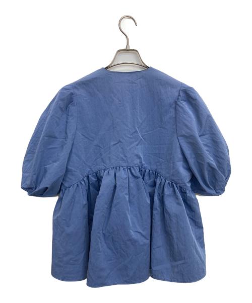 BALLSEY（ボールジィ）BALLSEY (ボールジィ) ハイカウントギャバジン パフスリーブブラウス ブルー サイズ:36の古着・服飾アイテム
