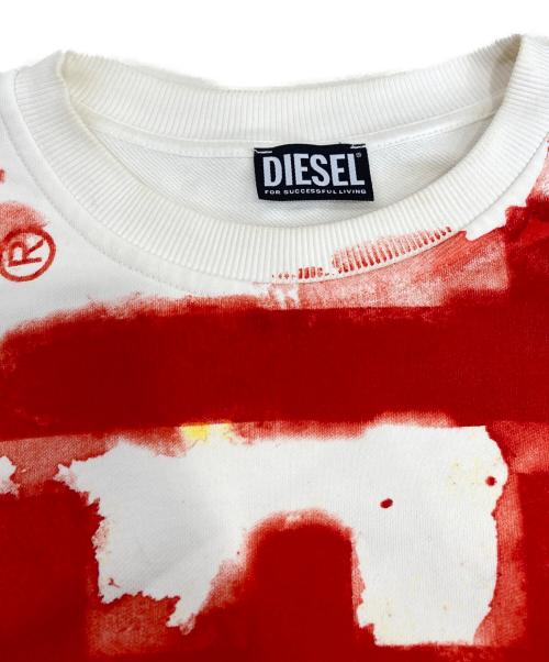 DIESEL（ディーゼル）DIESEL (ディーゼル) ビッグロゴプリントスウェット ホワイト サイズ:Lの古着・服飾アイテム