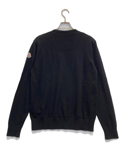 MONCLER（モンクレール）MONCLER (モンクレール) EMBROIDERED MONOGRAM COTTON SWEATER ブラック サイズ:Mの古着・服飾アイテム