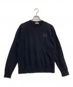 MONCLERモンクレール）の古着「EMBROIDERED MONOGRAM COTTON SWEATER」｜ブラック