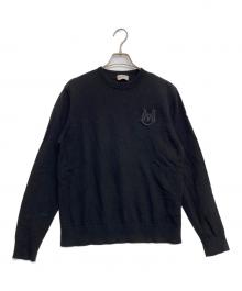 MONCLER（モンクレール）の古着「EMBROIDERED MONOGRAM COTTON SWEATER」｜ブラック