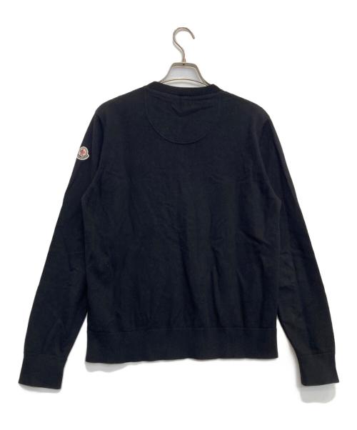 MONCLER（モンクレール）MONCLER (モンクレール) EMBROIDERED MONOGRAM COTTON SWEATER ブラック サイズ:Mの古着・服飾アイテム