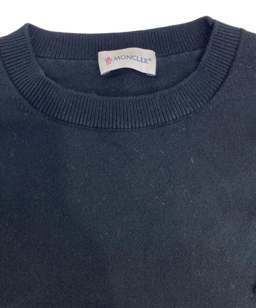 MONCLER（モンクレール）MONCLER (モンクレール) EMBROIDERED MONOGRAM COTTON SWEATER ブラック サイズ:Mの古着・服飾アイテム