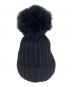 MONCLER (モンクレール) ポンポン付きワッペンニット帽 ブラック サイズ:UNI：15000円