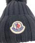 中古・古着 MONCLER (モンクレール) ポンポン付きワッペンニット帽 ブラック サイズ:UNI：15000円