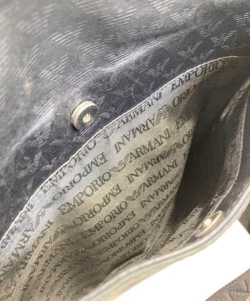 EMPORIO ARMANI（エンポリオ アルマーニ）EMPORIO ARMANI (エンポリオ アルマーニ) 総柄ロゴレザーショルダーバッグ ブラックの古着・服飾アイテム