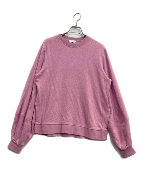 GANNI（ガニー）GANNI (ガニー) ロゴワッペン付きスウェット ピンク サイズ:Sの古着・服飾アイテム