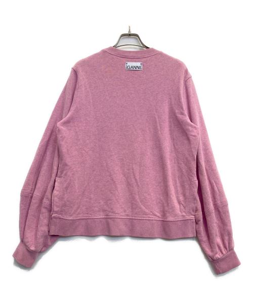 GANNI（ガニー）GANNI (ガニー) ロゴワッペン付きスウェット ピンク サイズ:Sの古着・服飾アイテム