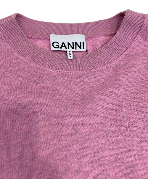GANNI（ガニー）GANNI (ガニー) ロゴワッペン付きスウェット ピンク サイズ:Sの古着・服飾アイテム