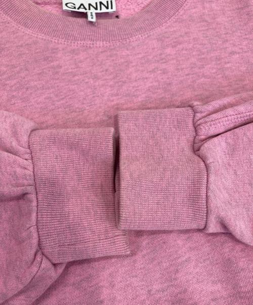 GANNI（ガニー）GANNI (ガニー) ロゴワッペン付きスウェット ピンク サイズ:Sの古着・服飾アイテム