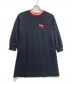 BLUE LABEL CRESTBRIDGEブルーレーベルクレストブリッジ）の古着「ハートワッペンスウェットワンピース」｜ブラック