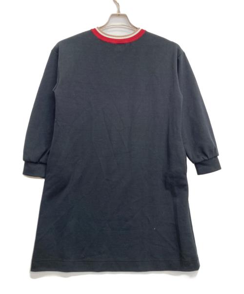 BLUE LABEL CRESTBRIDGE（ブルーレーベルクレストブリッジ）BLUE LABEL CRESTBRIDGE (ブルーレーベルクレストブリッジ) ハートワッペンスウェットワンピース ブラック サイズ:38の古着・服飾アイテム