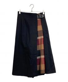 BLUE LABEL CRESTBRIDGE（ブルーレーベルクレストブリッジ）の古着「ソフトサキソニーガウチョパンツ」｜ブラック