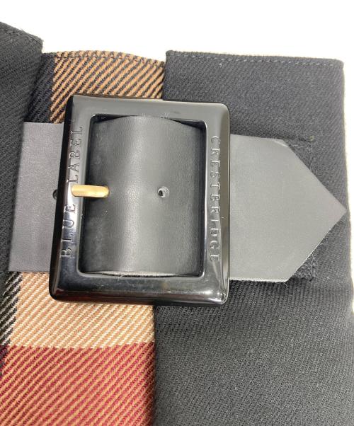 BLUE LABEL CRESTBRIDGE（ブルーレーベルクレストブリッジ）BLUE LABEL CRESTBRIDGE (ブルーレーベルクレストブリッジ) ソフトサキソニーガウチョパンツ ブラック サイズ:38の古着・服飾アイテム