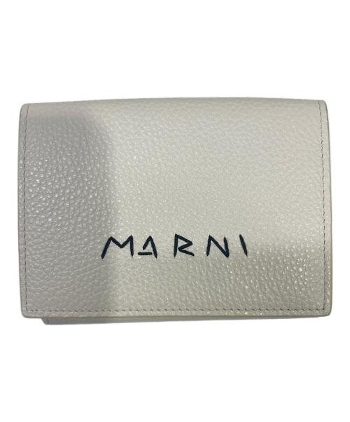 MARNI（マルニ）MARNI (マルニ) ロゴステッチ3つ折り財布 アイボリーの古着・服飾アイテム