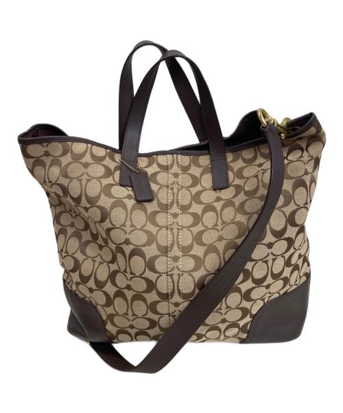 COACH（コーチ）COACH (コーチ) 2wayシグネチャートートバッグ ベージュ サイズ:-の古着・服飾アイテム