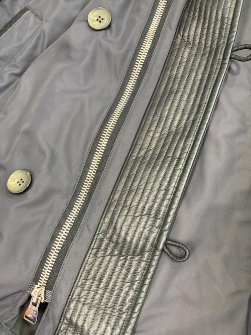 LOUIS VUITTON（ルイ ヴィトン）LOUIS VUITTON (ルイ ヴィトン) レザー切替中綿ナイロンコート ブラック サイズ:44の古着・服飾アイテム