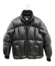 MONCLER（モンクレール）の古着「Aisneオールレザーダウンジャケット」｜ブラック