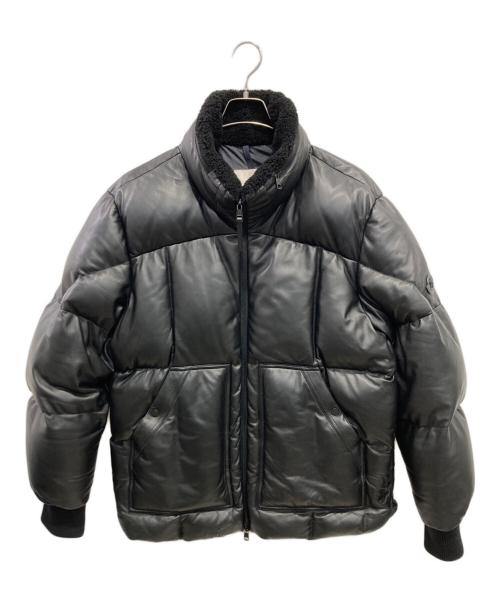 MONCLER（モンクレール）MONCLER (モンクレール) Aisneオールレザーダウンジャケット ブラック サイズ:4の古着・服飾アイテム
