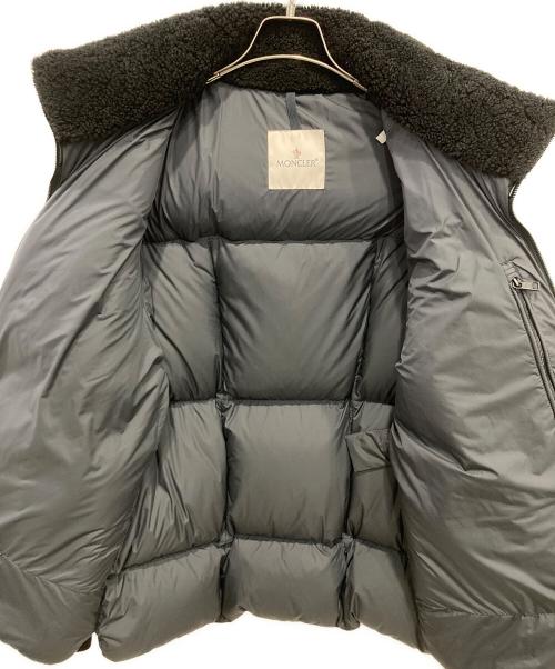 MONCLER（モンクレール）MONCLER (モンクレール) Aisneオールレザーダウンジャケット ブラック サイズ:4の古着・服飾アイテム