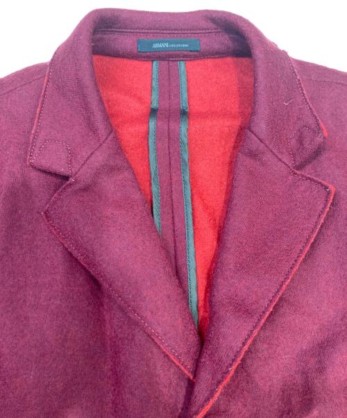 ARMANI COLLEZIONI（アルマーニ コレツィオーニ）ARMANI COLLEZIONI (アルマーニ コレツィオーニ) ウールテーラードジャケット レッド サイズ:52の古着・服飾アイテム