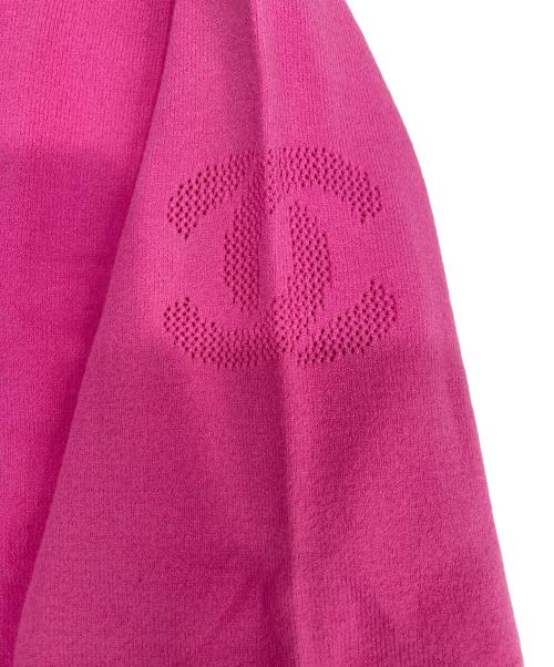 CHANEL（シャネル）CHANEL (シャネル) 袖ココマーク半袖ニット ピンク サイズ:36の古着・服飾アイテム