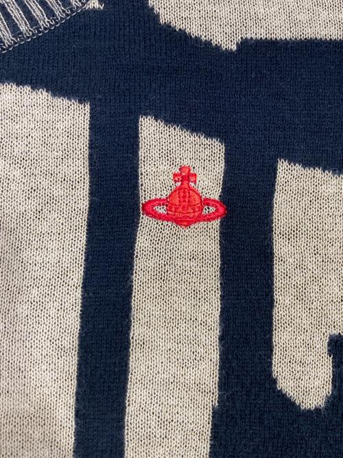 Vivienne Westwood RED LABEL CHOICE（ヴィヴィアンウエストウッドレッドレーベル チョイス）Vivienne Westwood RED LABEL CHOICE (ヴィヴィアンウエストウッドレッドレーベル チョイス) オーブ刺繍総柄ニット ベージュ サイズ:3の古着・服飾アイテム