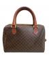 CELINE (セリーヌ) マカダム柄ミニボストンバッグ ブラウン：35000円