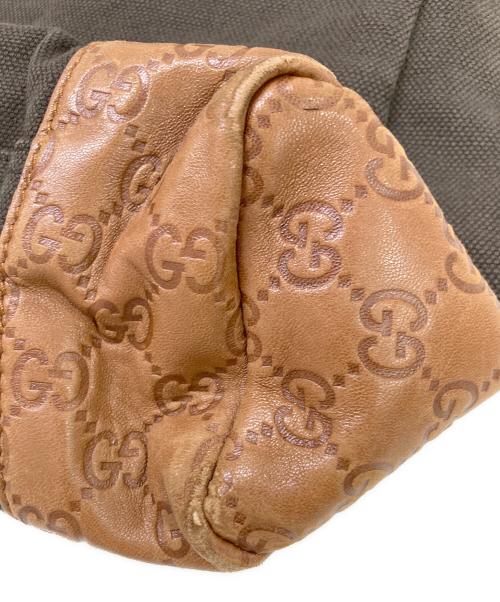 GUCCI（グッチ）GUCCI (グッチ) キャンバスショルダーバッグ ブラウンの古着・服飾アイテム