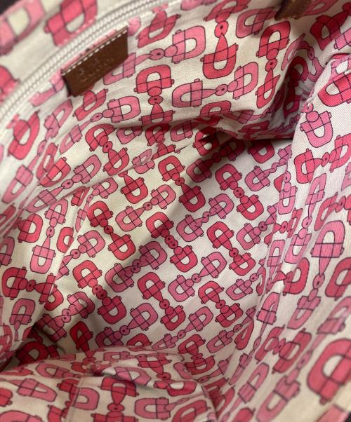 GUCCI（グッチ）GUCCI (グッチ) キャンバスショルダーバッグ ブラウンの古着・服飾アイテム