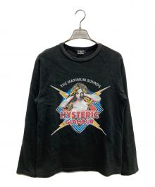 Hysteric Glamour（ヒステリックグラマー）の古着「MAXIMUM SOUND pt T-SH/ラグランカットソー」｜ブラック