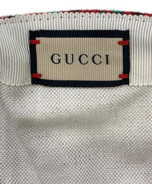 GUCCI（グッチ）GUCCI (グッチ) ハウンドトゥース インターロッキングG キャップ レッド サイズ:Sの古着・服飾アイテム