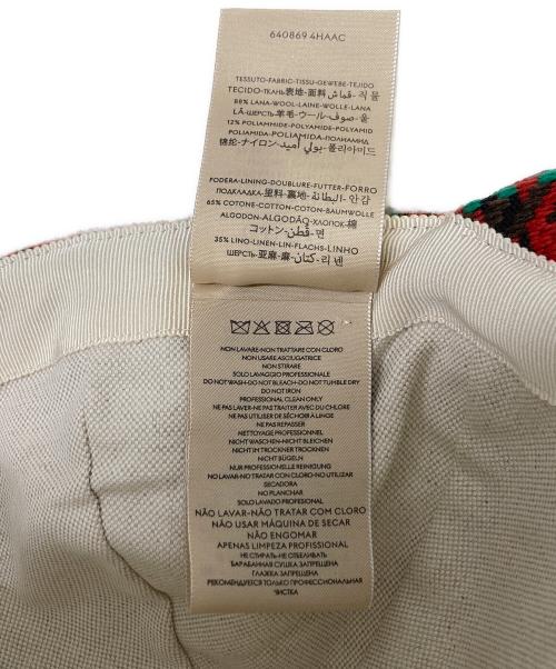 GUCCI（グッチ）GUCCI (グッチ) ハウンドトゥース インターロッキングG キャップ レッド サイズ:Sの古着・服飾アイテム