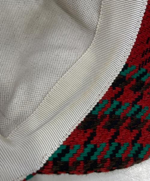 GUCCI（グッチ）GUCCI (グッチ) ハウンドトゥース インターロッキングG キャップ レッド サイズ:Sの古着・服飾アイテム