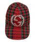 GUCCI (グッチ) ハウンドトゥース インターロッキングG キャップ レッド サイズ:S：20000円