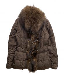 MONCLER（モンクレール）の古着「ファーダウンジャケット」｜ブラウン