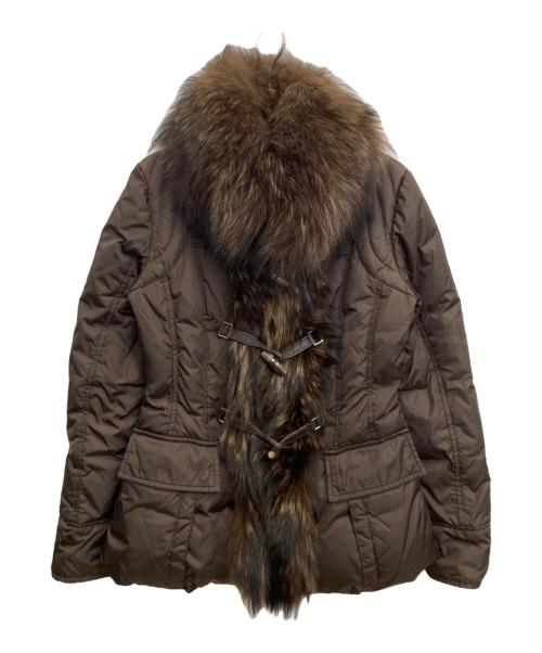 MONCLER（モンクレール）MONCLER (モンクレール) ファーダウンジャケット ブラウンの古着・服飾アイテム