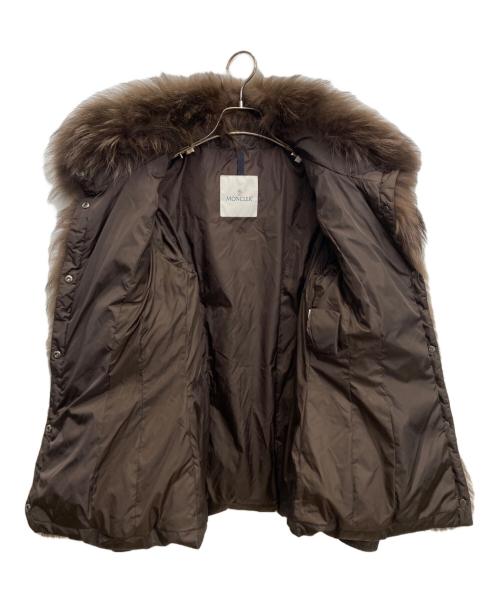 MONCLER（モンクレール）MONCLER (モンクレール) ファーダウンジャケット ブラウンの古着・服飾アイテム
