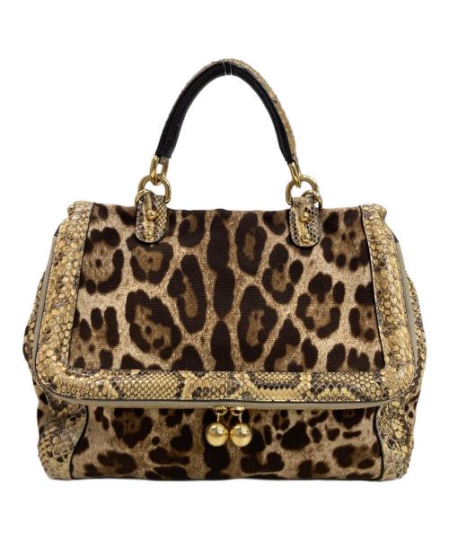 DOLCE & GABBANA（ドルチェ＆ガッバーナ）DOLCE & GABBANA (ドルチェ＆ガッバーナ) レオパードパイソン柄ハンドバッグ ベージュ サイズ:-の古着・服飾アイテム