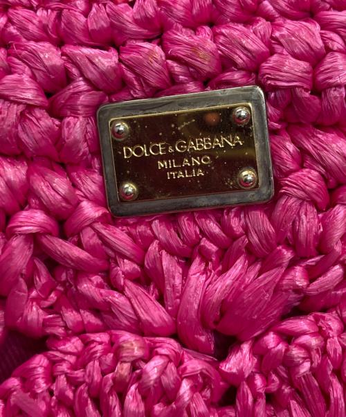 DOLCE & GABBANA（ドルチェ＆ガッバーナ）DOLCE & GABBANA (ドルチェ＆ガッバーナ) ラフィアトートバッグ ピンクの古着・服飾アイテム