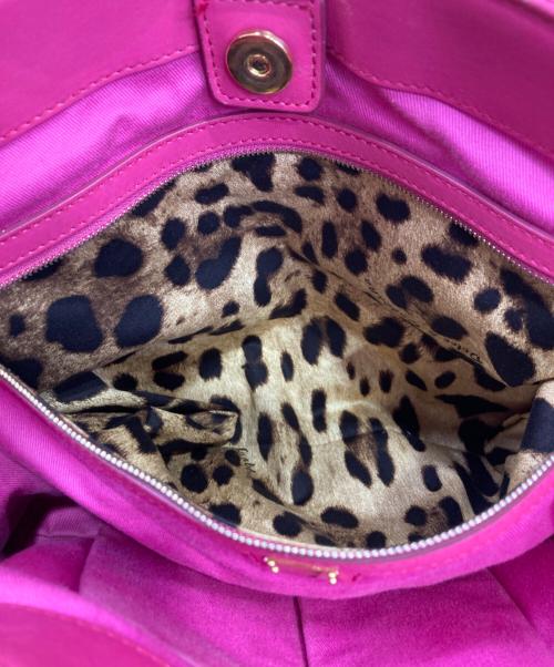 DOLCE & GABBANA（ドルチェ＆ガッバーナ）DOLCE & GABBANA (ドルチェ＆ガッバーナ) ラフィアトートバッグ ピンクの古着・服飾アイテム