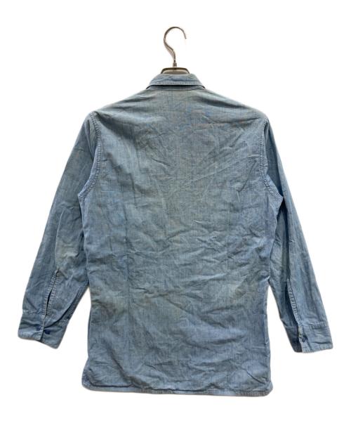US NAVY（ユーエスネイビー）US NAVY (ユーエスネイビー) CHAMBRAY SHIRT/シャンブレーシャツ ブルー サイズ:-の古着・服飾アイテム