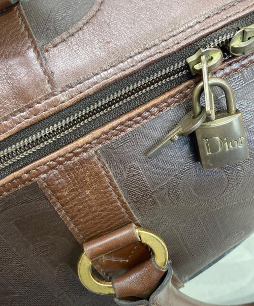 Christian Dior（クリスチャン ディオール）Christian Dior (クリスチャン ディオール) トロッターレザーボストンバッグ ブラウンの古着・服飾アイテム
