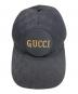 GUCCI (グッチ) レザーワッペン GGキャンバス ベースボールキャップ ブラック サイズ:S：18000円